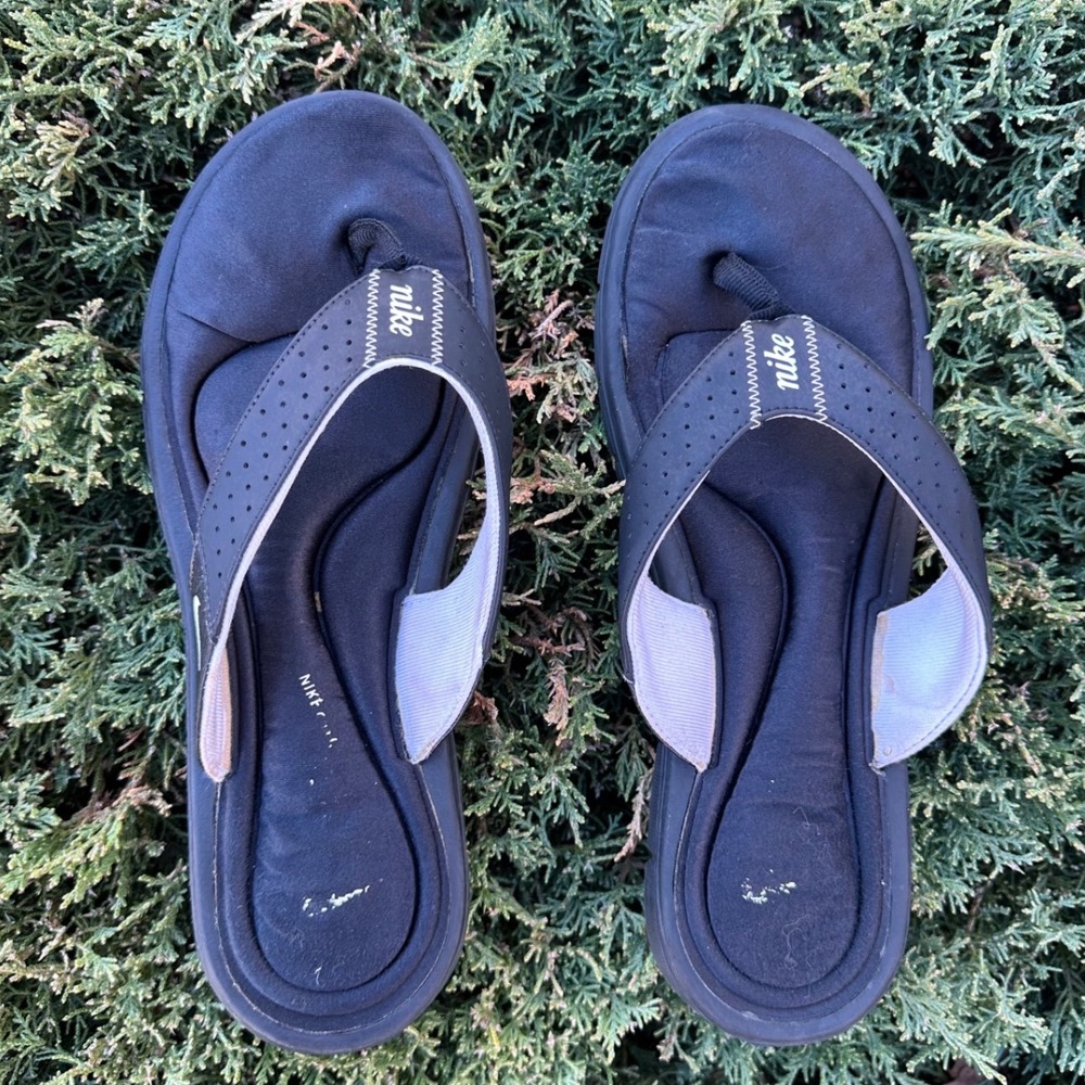 Nike Comfort Footbed Flip Flops Women's Size 10 Black Thong Sandals - Picture 3 of 9